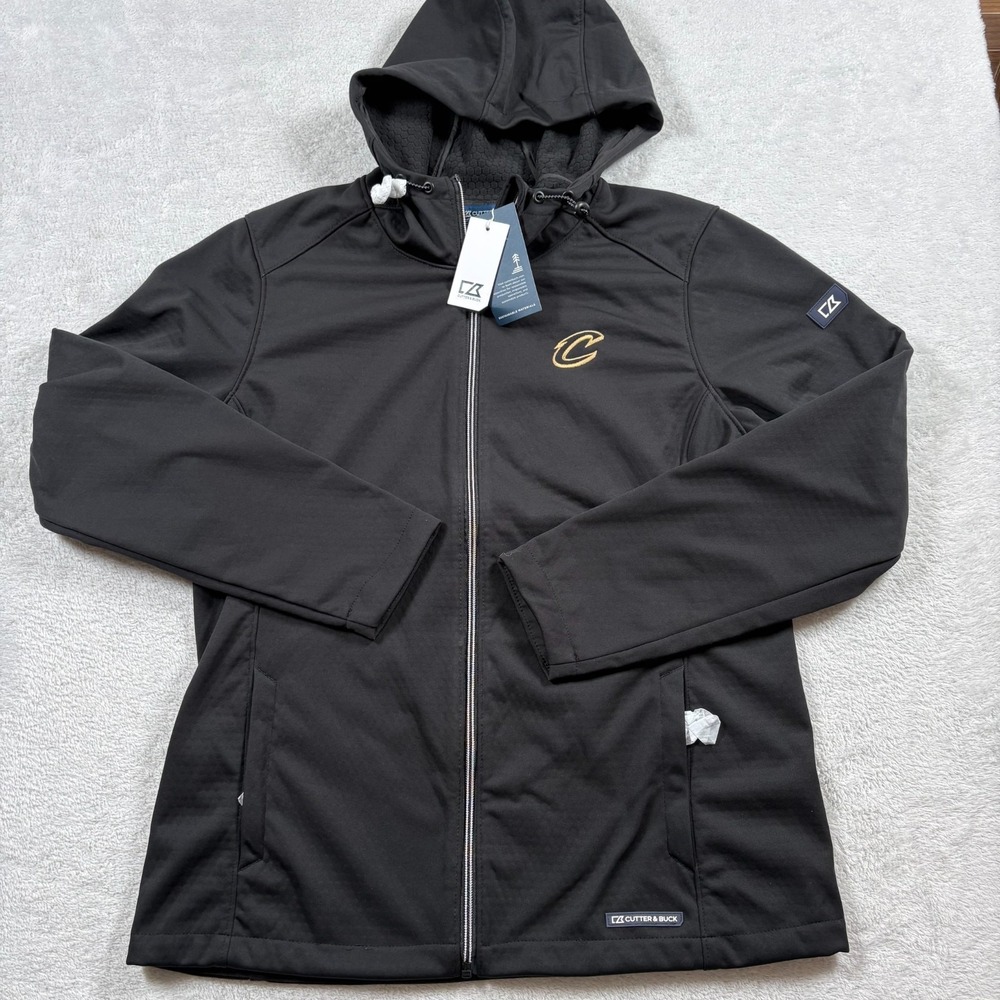 Cutter & Buck Evoke Eco NBA Cleveland Cavaliers Jacket Womens Large Black Hooded